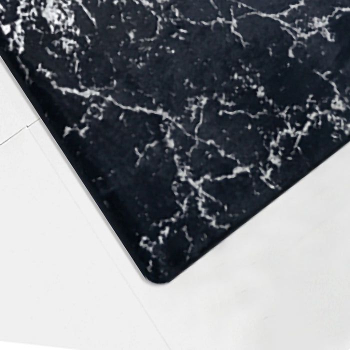 RT Designers Collection Galactic Rabbit Fur Premium Foam Rug 17" x 24" Navy with Silver Foil