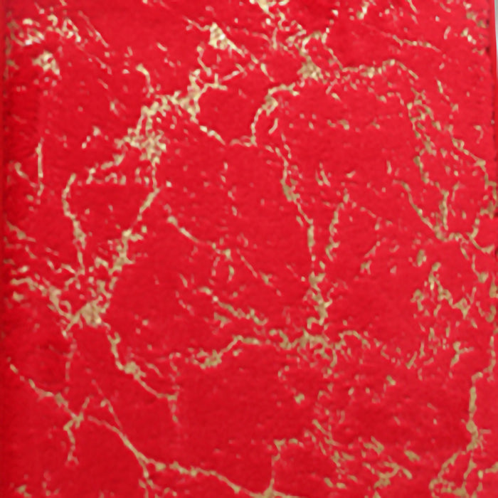 RT Designers Collection Galactic Rabbit Fur Premium Foam Rug 17" x 24" Red with Gold Foil