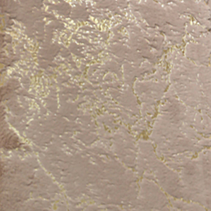 RT Designers Collection Galactic Rabbit Fur Premium Foam Rug 17" x 24" Taupe with Gold Foil