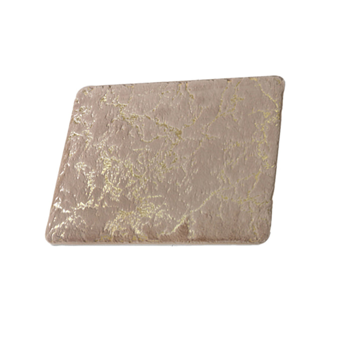 RT Designers Collection Galactic Rabbit Fur Premium Foam Rug 17" x 24" Taupe with Gold Foil