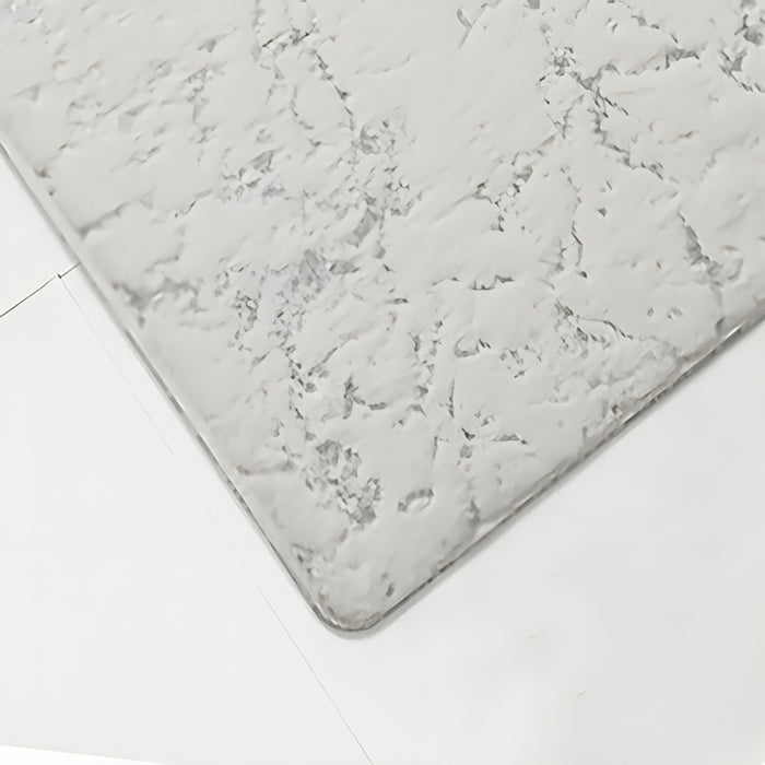 RT Designers Collection Galactic Rabbit Fur Premium Foam Rug 17" x 24" White with Silver Foil