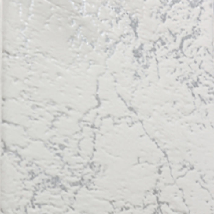 RT Designers Collection Galactic Rabbit Fur Premium Foam Rug 17" x 24" White with Silver Foil