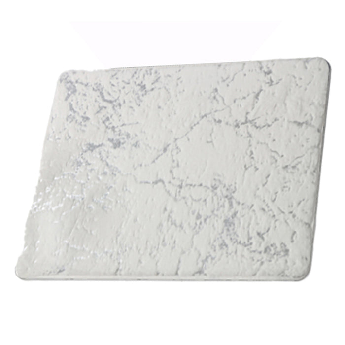 RT Designers Collection Galactic Rabbit Fur Premium Foam Rug 17" x 24" White with Silver Foil