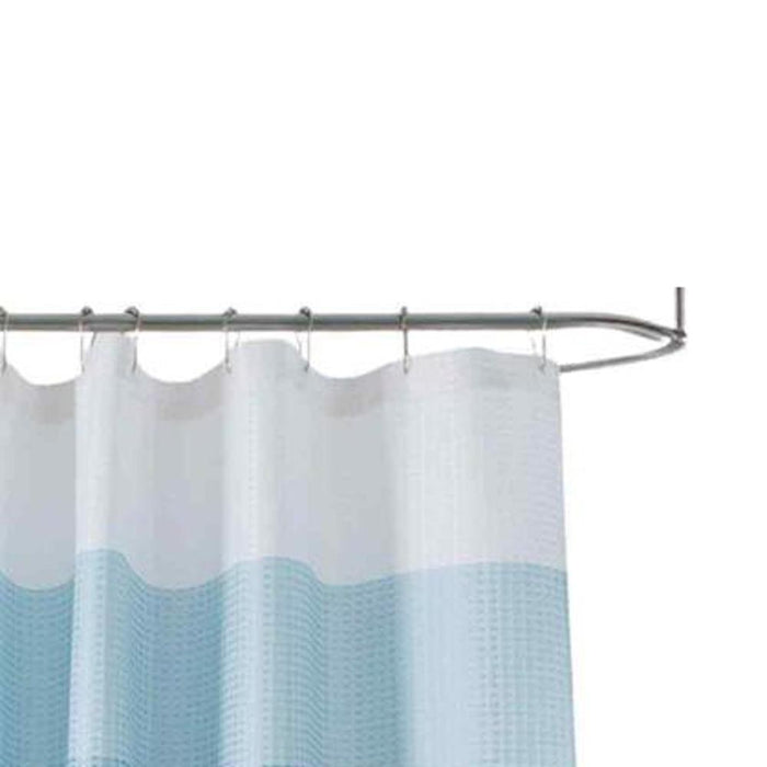 Olivia Gray Glamor Fade-resistant Striped Waffle Jacquard Shower Curtain with 12 Reinforced Stitched Buttonholes - 70-inch x 72-inch