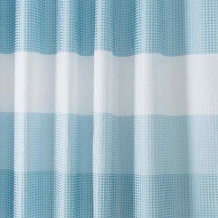 Olivia Gray Glamor Fade-resistant Striped Waffle Jacquard Shower Curtain with 12 Reinforced Stitched Buttonholes - 70-inch x 72-inch