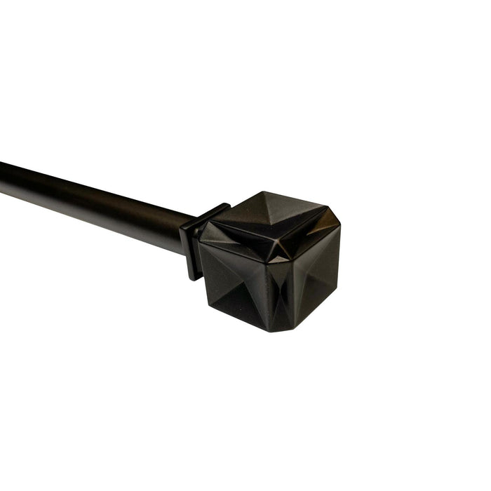 Versailles Scencillo Boxy Steel Heavy Duty Curtain Rod Set for Windows Bronze