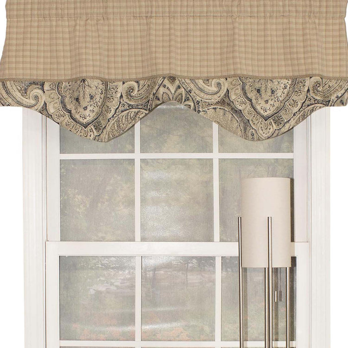 RLF Home Common Check Corded Cornice 100% Cotton with Fully Lined 3" Rod Pocket Valnance for Windows 50" x 17" Candy