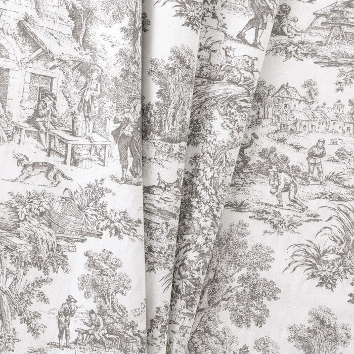 Ellis Curtain Victoria Park Toile Room Darkening Rod Pocket Window Curtain Panel with Ties