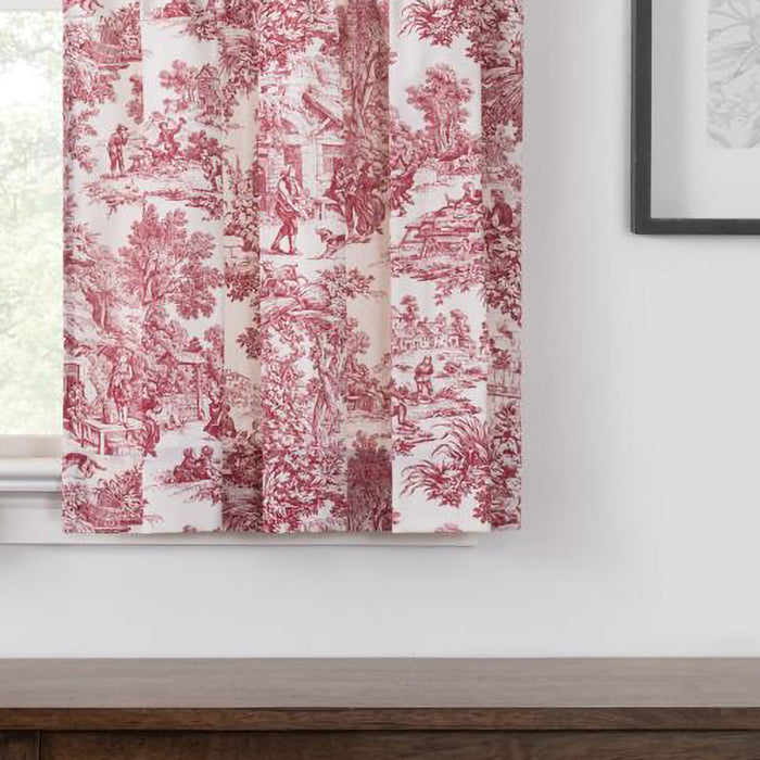 Ellis Curtain Victoria Park Toile Room Darkening Rod Pocket Window Curtain Panel with Ties