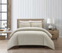 Chic Home Morgan Duvet Cover Set Contemporary Two Tone Striped Pattern Bed In A Bag Bedding - Sheets Pillowcase Pillow Sham Included - 5 Piece - Twin 68x90", Beige