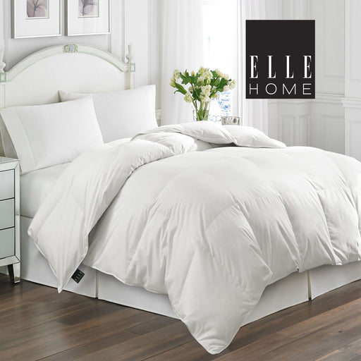 Elle Home Micro Fiber Solid Cover White Feather and Down Comforter King 104 x 88